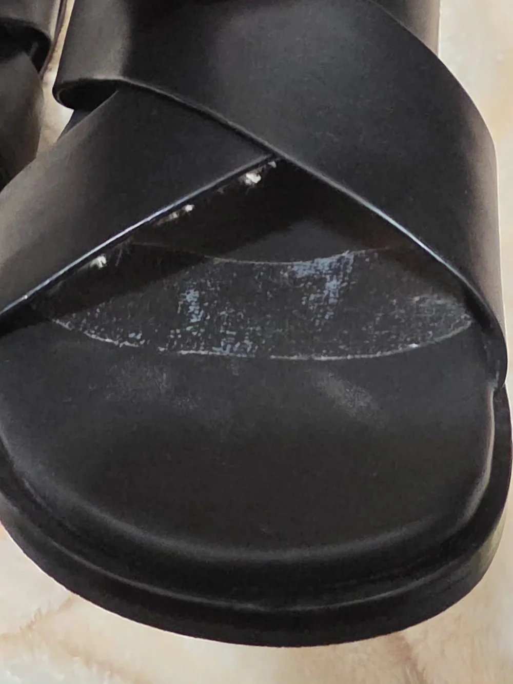Mens Black Leather Sandals